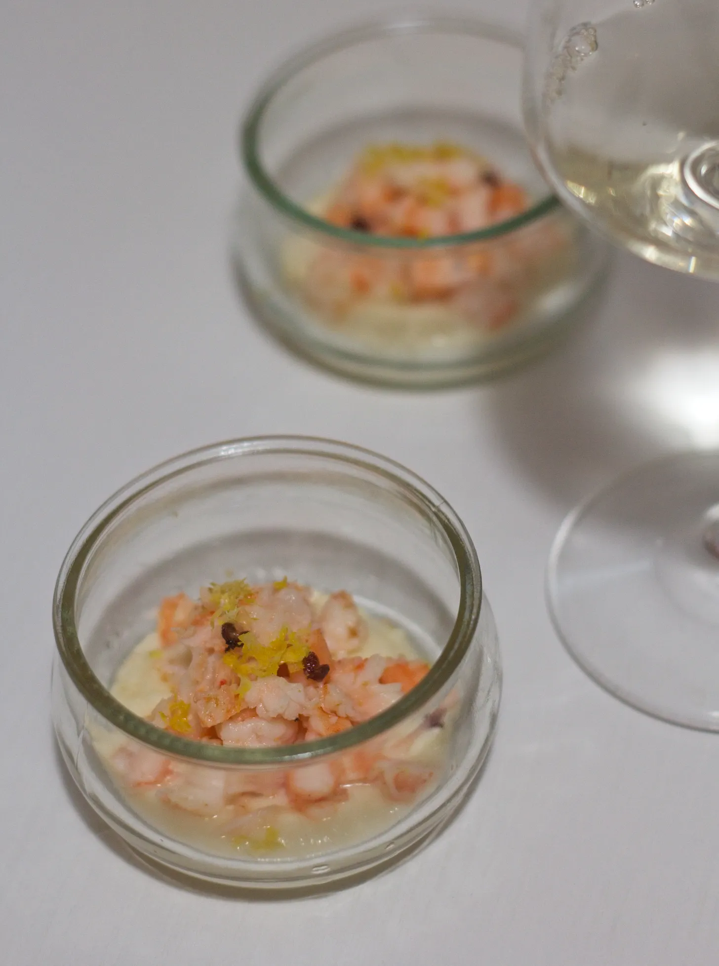 Sichuan prawns with honey ricotta